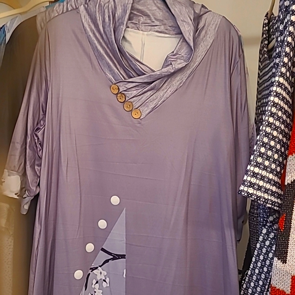 Dress large, brand new, gray & black, white